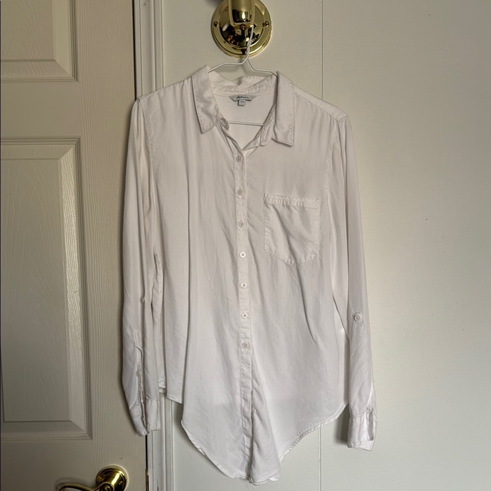 REITMANS White Casual Tie-Up Button Down Shirt M